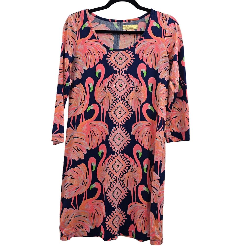 Lilly Pulitzer Dress Womens Small Pink Flamingo Cruise Resort Vacation Coastal